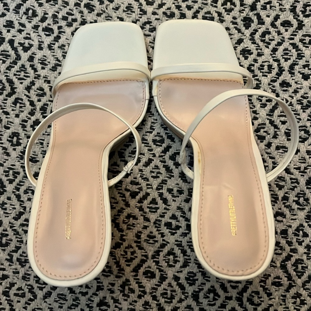 PrettyLittleThing White Heel Mules